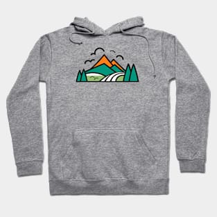 Simple mountainous landscape Hoodie